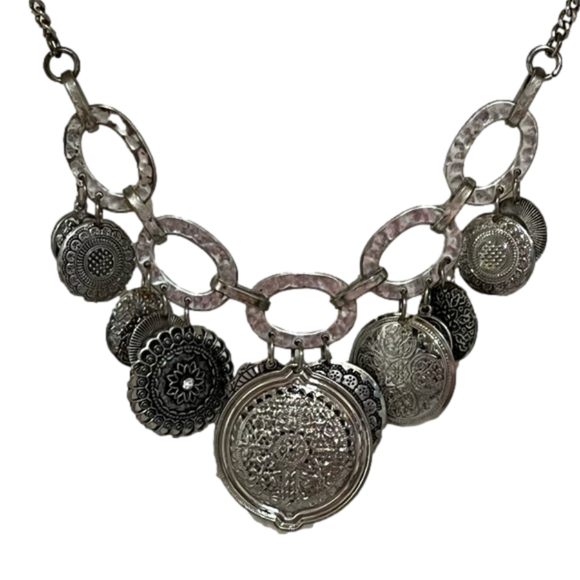 Lost in the 🔥 Multi-Textured Charm Bib Necklace - Picture 2 of 8